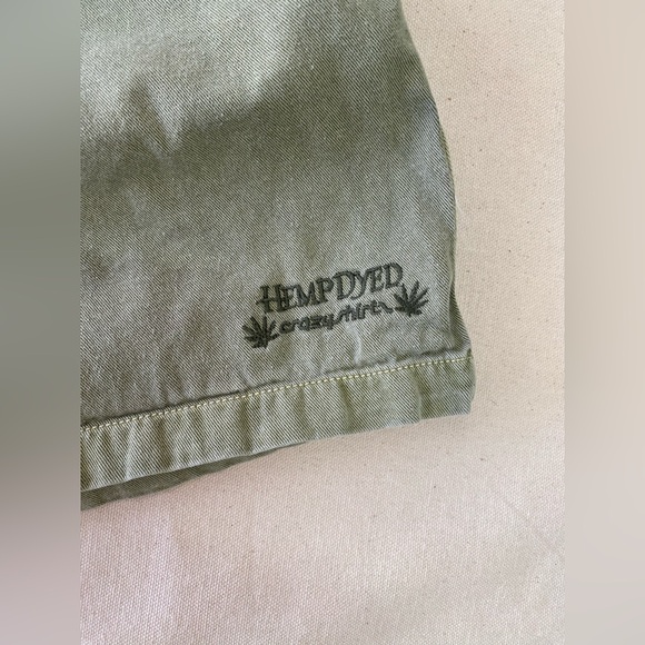 Crazy Shirts Hawaiian Original Green Hemp Dyed Drawstring Shorts 100% Cotton XL - Picture 3 of 9